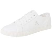 Calvin Klein Baskets Basses en Toile vulcanisée pour Homme, Blanc Triple Blanc Brillant, 44 EU