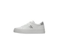Calvin Klein Baskets Vulcanisées Femme Silver Logo Tag avec Logo, Blanc (Bright White/Silver), 38