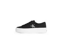 Calvin Klein Baskets Vulcanisées Femme Flatform Basses, Noir (Black/Bright White), 36