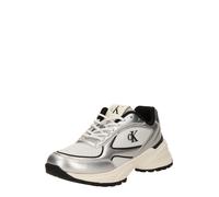 Calvin Klein Baskets basses 'HIKE RUNNER' noir / argent / blanc naturel, Taille 37