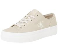 Calvin Klein Baskets Basses vulcanisées pour Femme, Beige Coquille d'œuf Blanc crème, 39 EU