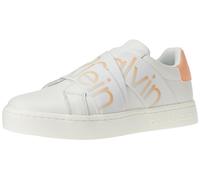 Calvin Klein Baskets Classiques Cupsole Elast LTH Yw01443Cupsole pour Femme, Glace à l'abricot Blanc Brillant, 35.5 EU