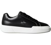 Calvin Klein Baskets Cupsole Femme Chunky Laceup en Cuir, Noir (Black/Bright White), 40