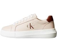 Calvin Klein Baskets Cupsole Femme Chunky Mono en Cuir, Rose (Whisper Pink/Cappuccino), 38