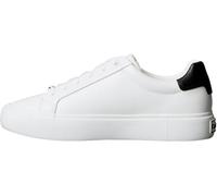 Calvin Klein Baskets Cupsole Femme Lace-Up en Cuir, Blanc (Bright White/Black), 37