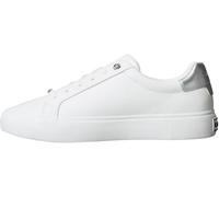 Calvin Klein Baskets Cupsole Femme Lace Up en Cuir, Blanc (Bright White/Silver), 36