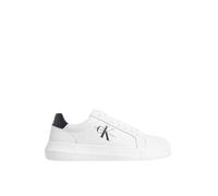 Calvin Klein Baskets Cupsole Homme Chunky en Cuir, Blanc (Bright White/Black), 42