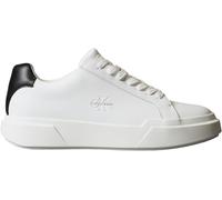 Calvin Klein Baskets Homme Cupsole Chunky à lacets en cuir Blanc (Bright White/Black) 46