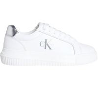 Calvin Klein Baskets Femme Chunky Silver en Cuir, Blanc (Bright White/Silver), 40