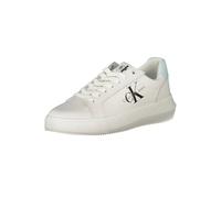 Calvin Klein - Baskets Femme en Cuir Blanc - Femme - Chaussures - Blanc - Taille: 38 EU