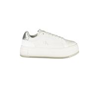 Calvin Klein - Baskets Femme en Cuir Blanc Talon Compensé - Femme - Chaussures - Blanc - Taille: 41 EU