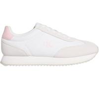 Calvin Klein Baskets Femme Laceup en Cuir, Blanc (Bright White/Sweet Pink), 36