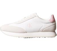 Calvin Klein Baskets Femme Laceup en Cuir, Blanc (Bright White/Sweet Pink), 38