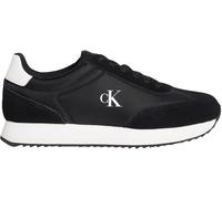 Calvin Klein Baskets Femme Laceup en Cuir, Noir (Black/Bright White), 39