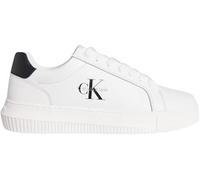 Calvin Klein Baskets Homme Chunky Mono en Cuir, Blanc (Bright White/Black), 41