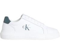 Calvin Klein Baskets Homme Chunky Mono en Cuir, Multicolore (Bright White/Seaside Aqua), 42