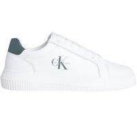 Calvin Klein Baskets Homme Chunky Mono en Cuir, Multicolore (Bright White/Seaside Aqua), 43