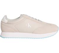 Calvin Klein Baskets Homme Retro Lace Up en Cuir, Beige (Oyster Mushroom/B White/Blue Fizz), 46