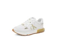 Calvin Klein Baskets Magalee pour Femme, Blanc/doré 142, 6.5