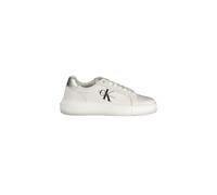Calvin Klein, Femme, Chaussures, Blanc, Taille: 41 EU Baskets blancs en polyester avec lacets, détails contrastés, impression, logo