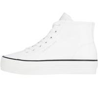 Calvin Klein Baskets Vulcanisées Femme Bold Mid Montantes, Blanc (Bright White/Black), 39