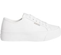 Calvin Klein Baskets Vulcanisées Femme Flatform Compensées, Blanc (Bright White), 37