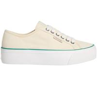 Calvin Klein Baskets Vulcanisées Femme Logo Tag Compensées, Jaune (Sweet Corn/Wild Green), 40