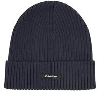 Calvin Klein Bonnet Homme Classic Cotton Rib Beanie en Coton, Bleu (CK Navy), Taille Unique
