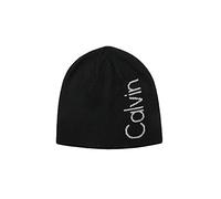 Calvin Klein Bonnet réversible pour Homme, Black and Grey Logo, Taille Unique