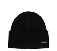Calvin Klein Bonnet tricoté à côtes surélevées pour Homme, CK Noir, Taille Unique