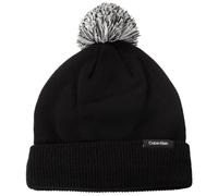 Calvin Klein Bonnet tricoté à pompons pour homme 2025 Linden, Black, Taille unique
