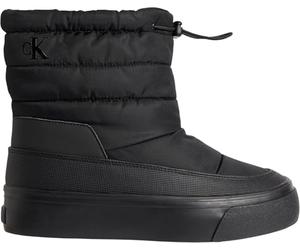 Calvin Klein Bottes Mid Boot Femme Snowboot Nylon Mix Compensées, Noir (Triple Black), 37