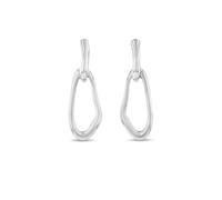 Calvin Klein Boucles d'Oreilles Pendantes et Bague Ouverte pour Femme Collection CK STATEMENT LINKS en Acier Inoxidable