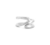 Calvin Klein Boucles d'Oreilles Pendantes et Bague Ouverte pour Femme Collection CK STATEMENT LINKS en Acier Inoxidable