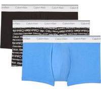 Calvin Klein Boxers Caleçons Lot de 3 Homme Balance Taille Basse, Multicolore (Black/Wrapped Logo_Black/Regatta), XL