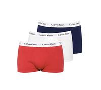 Calvin Klein Boxers Taille Basse Lot de 3 Homme sous-Vêtement, Multicolore (White/Red Ginger/Pyro Blue), XS