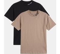Calvin Klein Boys 2-pack Embroidered Logo Short Sleeve Set Humus/black Taille: 14 | T-Shirts Outlet | Unisex | Noir