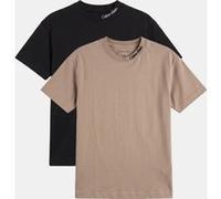 Calvin Klein Boys 2-pack Embroidered Logo Short Sleeve Set Humus/black Taille: 16 | T-Shirts Outlet | kids | Noir