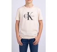 Calvin Klein Boys Light Monologo S/s T-shirt Whitecap Gray Taille: 16 | T-Shirts Outlet | Unisex | Gris