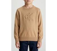 Calvin Klein Boys Quilted Monogram Sweater Sandy Beige Taille: 6 | Pulls Outlet | Unisex | Marron