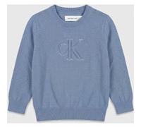 Calvin Klein Boys Quilted Monogram Sweater Satin Blue Taille: 14 | Pulls Outlet | kids | Bleu