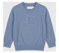 Calvin Klein Boys Quilted Monogram Sweater Satin Blue Taille: 16 | Pulls Outlet | Unisex | Bleu