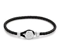 Calvin Klein Bracelet en Cuir Tressé pour Homme Collection LATCH Couleur Noire - 35000260