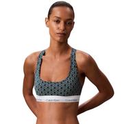 Calvin Klein Brassière Femme Unlined avec Ceinture Emblématique, Vert (Bijou Modern Emblem Outline+Stratif), XXS