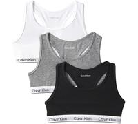 Calvin Klein Brassières Lot de 3 Fille Racerback, Multicolore (Pvhwhite/Pvhblack/Grey Heather), 8-10 Ans