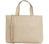 Calvin Klein Cabas Sac Femme Sculpted Mini avec Logo, Gris (Crockery), Taille Unique