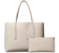 Calvin Klein Cabas Sac Femme Small avec Pochette Amovible, Ivoire (Chateau/Desert Taupe), Taille Unique