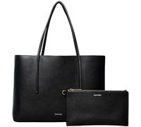 Calvin Klein Cabas Sac Femme Small avec Pochette Amovible, Noir (Black/Toasted Coconut), Taille Unique