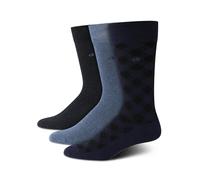 Calvin Klein Calvin Klein Casual Flat Knit Cotton Men's Crew Socks 2 pack, Chaussette classique Pour des hommes, Navy, 39/42