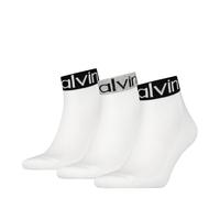 Calvin Klein Calvin Klein Casual Flat Knit Cotton Men's Quarter Socks 2 pack, Trimestre Pour des hommes, White, 39/42